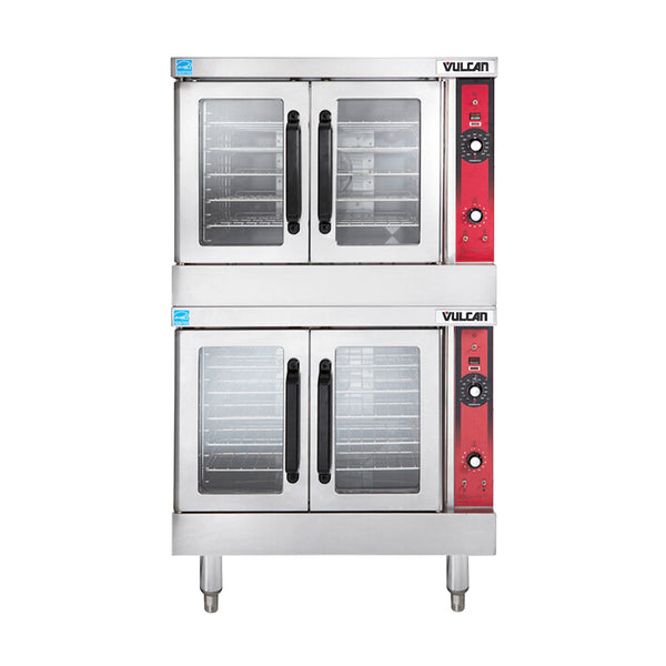 Vulcan VC44GD-NAT Natural Gas Double Deck Full Size Gas Convection Oven with Solid State Controls - 100,000 BTU