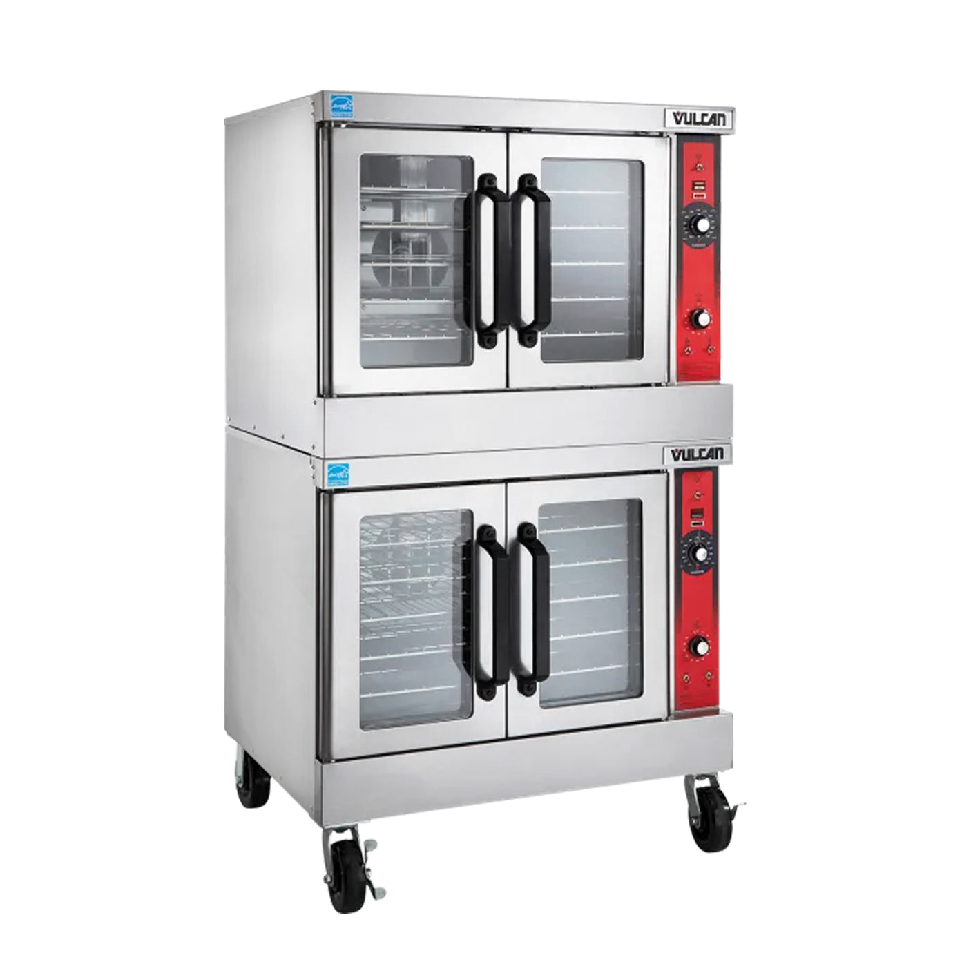 Vulcan VC44GD Natural Gas Double Deck Full Size Gas Convection Oven with Solid State Controls - 100,000 BTU