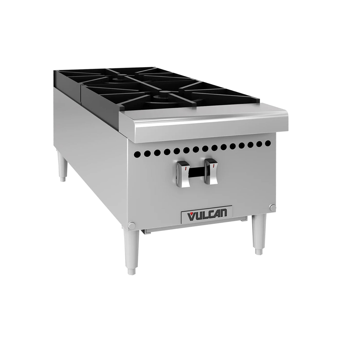 Vulcan VCRH12 Natural Gas 12" 2 Burner Countertop Range / Hot Plate - 50,000 BTU