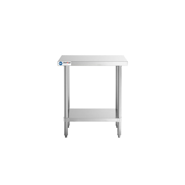 ChefAsst 24" x 30" 16-Gauge 304 Stainless Steel Commercial Work Table with 201 Stainless Steel Legs and Undershelf