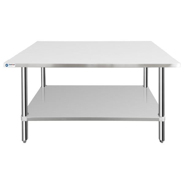 ChefAsst 24" x 48" 16-Gauge 304 Stainless Steel Commercial Work Table with 201 Stainless Steel Legs and Undershelf