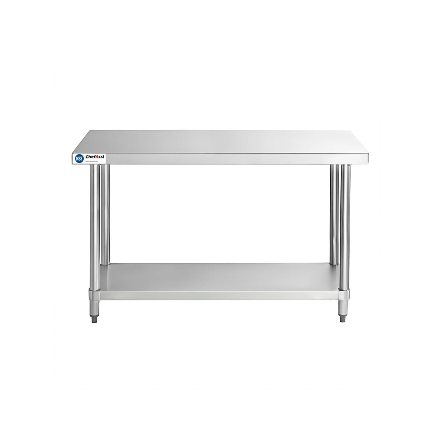 ChefAsst 24" x 48" CA-WTS-2448-316 16-Gauge 304 Stainless Steel Commercial Work Table with 201 Stainless Steel Legs and Undershelf