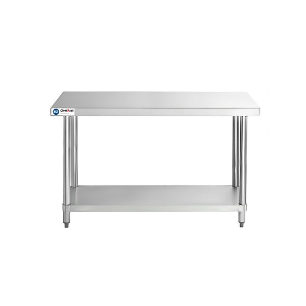 ChefAsst 24" x 48" 16-Gauge 304 Stainless Steel Commercial Work Table with 304 Stainless Steel Legs and Undershelf