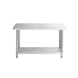 ChefAsst 24" x 48" CA-WTS-2448-418 18-Gauge 430 Stainless Steel Commercial Work Table with Galvanzied Legs and Undershelf