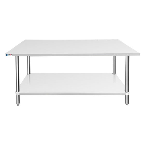 ChefAsst 24" x 60" 16-Gauge 304 Stainless Steel Commercial Work Table with 201 Stainless Steel Legs and Undershelf