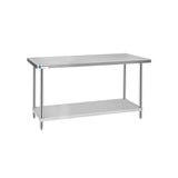 ChefAsst 24" x 60" CA-WTS-2460-316 16-Gauge 304 Stainless Steel Commercial Work Table with 201 Stainless Steel Legs and Undershelf
