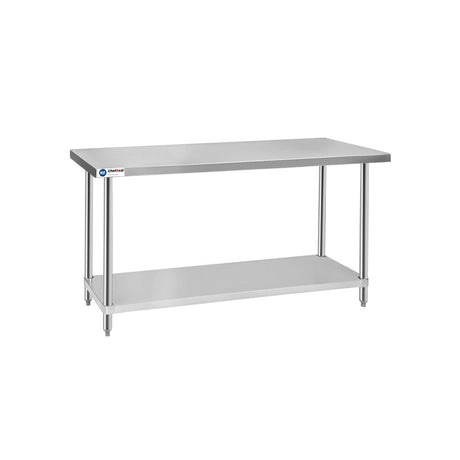 ChefAsst 24" x 60" CA-WTSS-2460-316 16-Gauge 304 Stainless Steel Commercial Work Table with 304 Stainless Steel Legs and Undershelf