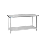 ChefAsst 24" x 60" CA-WTS-2460-418 18-Gauge 430 Stainless Steel Commercial Work Table with Galvanized Legs and Undershelf