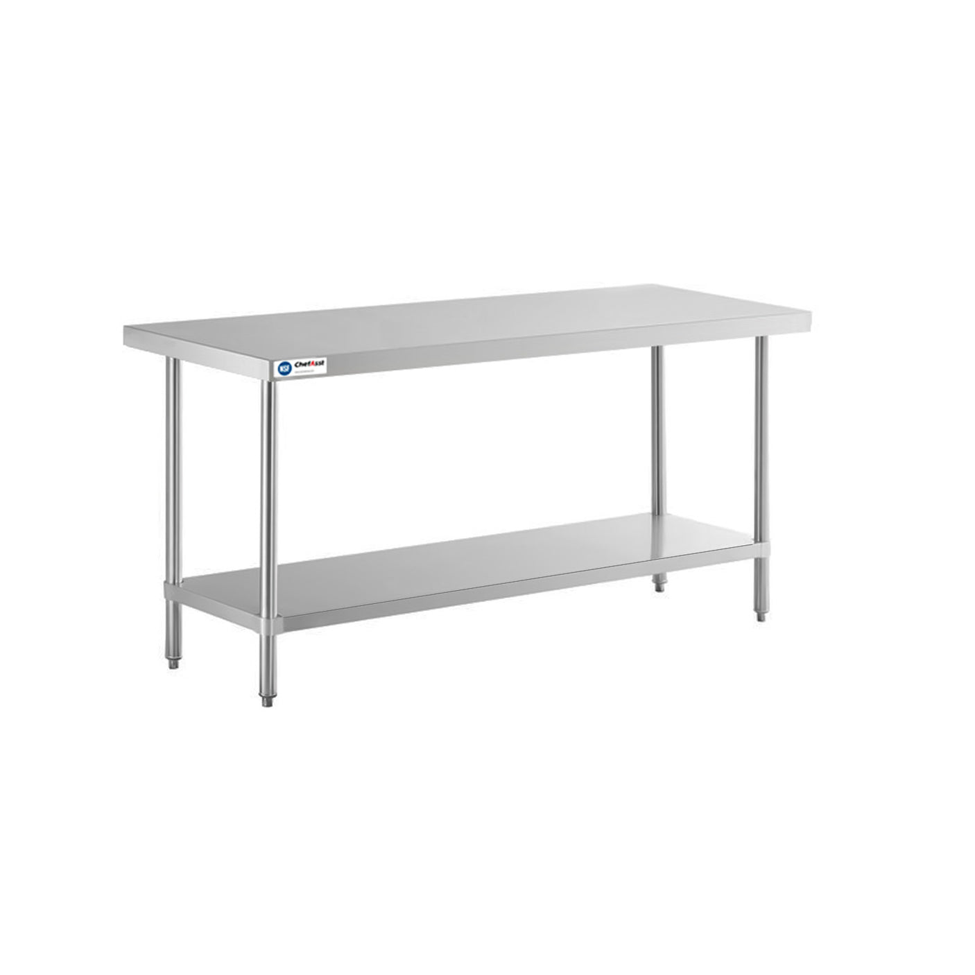 ChefAsst 24" x 72" CA-WTSS-2472-316 16-Gauge 304 Stainless Steel Commercial Work Table with 304 Stainless Steel Legs and Undershelf