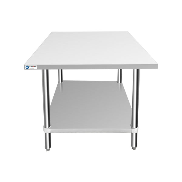 ChefAsst 30" x 30" 16-Gauge 304 Stainless Steel Commercial Work Table with 201 Stainless Steel Legs and Undershelf