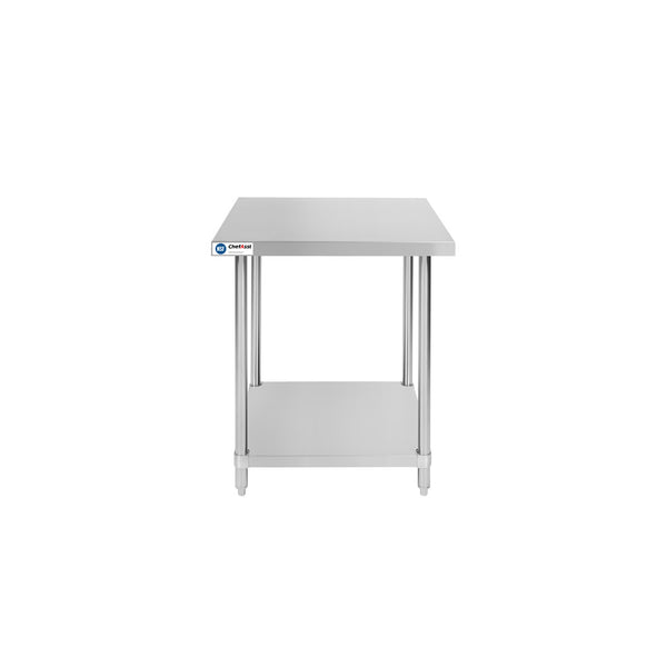 ChefAsst 30" x 30" 16-Gauge 304 Stainless Steel Commercial Work Table with 201 Stainless Steel Legs and Undershelf