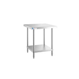 ChefAsst 30" x 30" CA-WTS-3030-316 16-Gauge 304 Stainless Steel Commercial Work Table with 201 Stainless Steel Legs and Undershelf