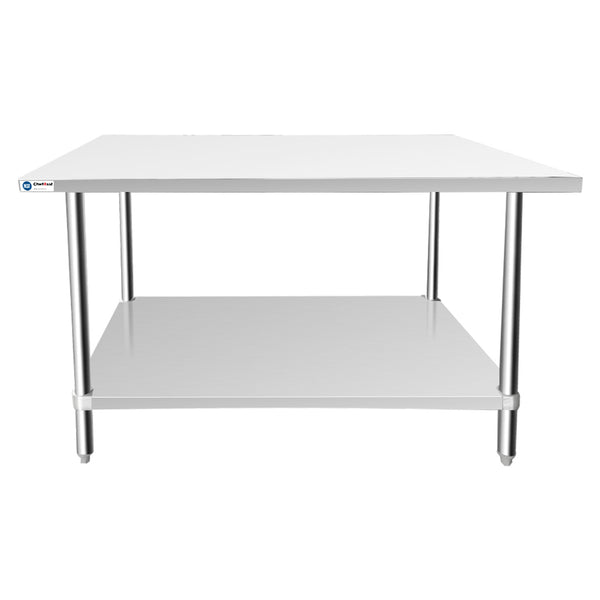 ChefAsst 30" x 48" 16-Gauge 304 Stainless Steel Commercial Work Table with 201 Stainless Steel Legs and Undershelf