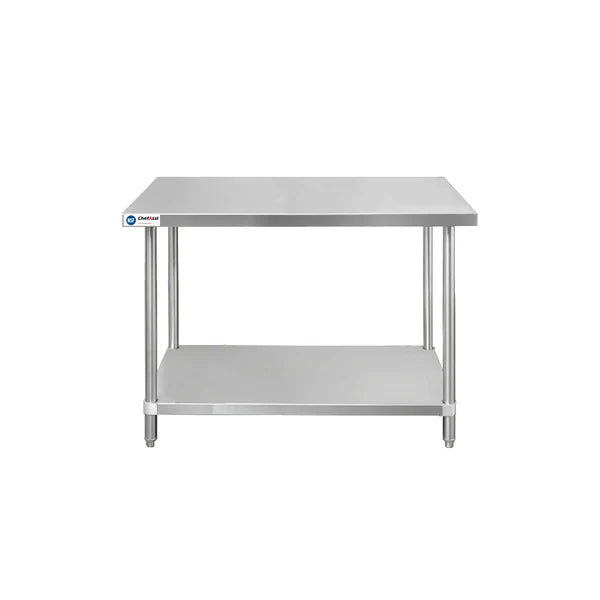 ChefAsst 30" x 48" CA-WTS-3048-418 18-Gauge 430 Stainless Steel Commercial Work Table with Galvanized Legs and Undershelf