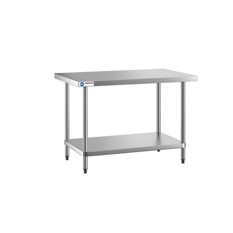 ChefAsst 30" x 48" CA-WTSS-3048-316 16-Gauge 304 Stainless Steel Commercial Work Table with 304 Stainless Steel Legs and Undershelf