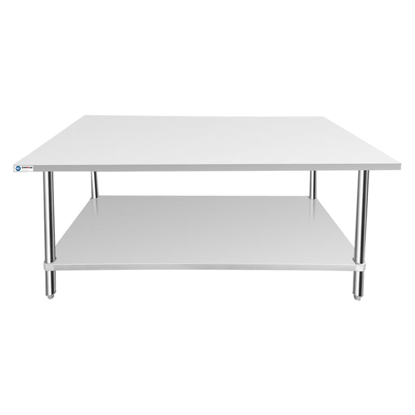 ChefAsst 30" x 60" 16-Gauge 304 Stainless Steel Commercial Work Table with 201 Stainless Steel Legs and Undershelf