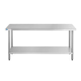ChefAsst 30" x 72" CA-WTS-3072-316 16-Gauge 304 Stainless Steel Commercial Work Table with 201 Stainless Steel Legs and Undershelf