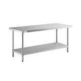 ChefAsst 30" x 72" CA-WTS-3072-316 16-Gauge 304 Stainless Steel Commercial Work Table with 201 Stainless Steel Legs and Undershelf