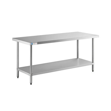 ChefAsst 30" x 72" CA-WTS-3072-418 18-Gauge 430 Stainless Steel Commercial Work Table with Galvanized Legs and Undershelf