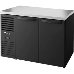 True TBR48-RISZ1-L-B-SS-1 48 inch black solid door back bar refrigerator