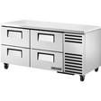 True TUC-67D-4-HC 67 1/4 inch Undercounter Refrigerator with 4 Drawers