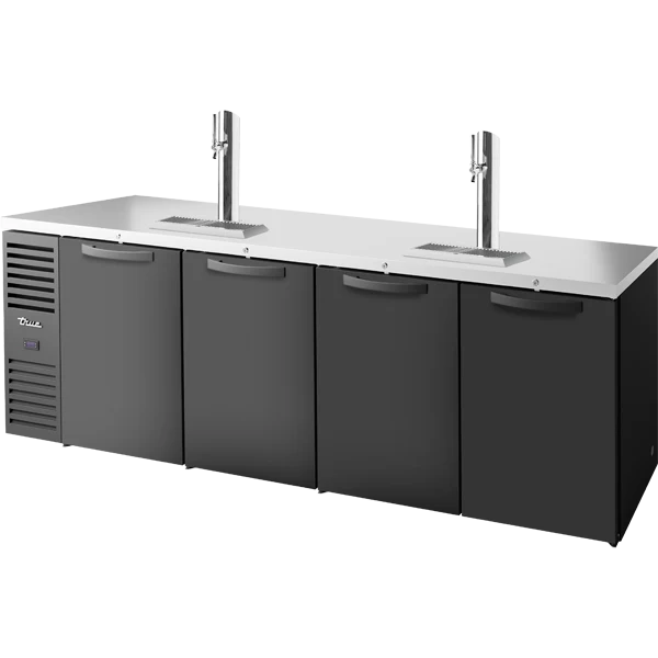 True TDR108-RISZ1-L-B-SSSS-1 108" 4 Solid Door Black Direct Draw Beer Dispenser