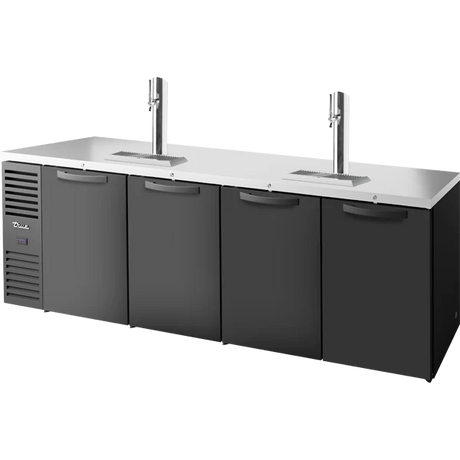 True TDR108-RISZ1-L-B-SSSS-1 108" 4 Solid Door Black Direct Draw Beer Dispenser