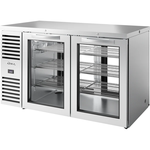 True TBR60-PTSZ1-L-S-GG-GG-1 60" 4 Glass Door Back Bar Refrigerator