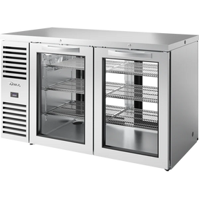 True TBR60-PTSZ1-L-S-GG-GG-1 60" 4 Glass Door Back Bar Refrigerator