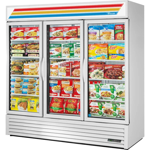 True GDM-72F-HC~TSL01 White Glass Door Merchandiser Freezer