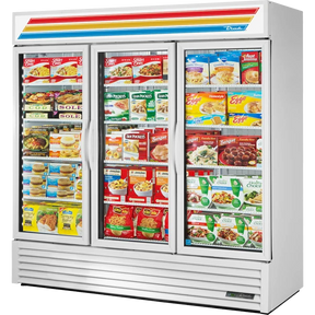 True GDM-72F-HC~TSL01 White Glass Door Merchandiser Freezer