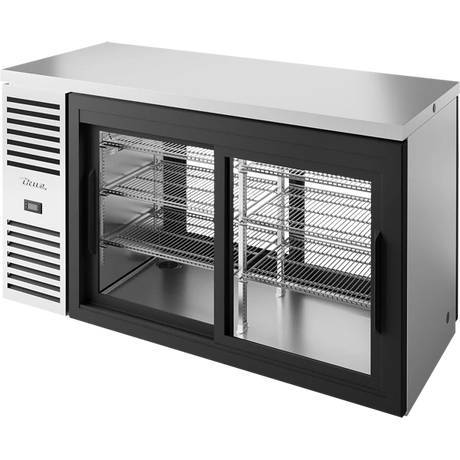 True TBR60-PTSZ1-L-S-11-11-1 60" 4 Sliding Glass Door Back Bar Refrigerator