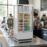 Polarman PLM-R68L-3 18″ Countertop 4-Sided White Glass Refrigerated Display Case