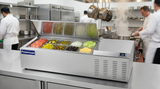 Polarman PLM-PD55 53" Countertop Refrigerated Topping Rail, Stainless Steel,(10) 1/6 Size Pans
