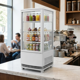 Polarman PLM-R68L-3 18″ Countertop 4-Sided White Glass Refrigerated Display Case