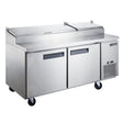 Dukers DPP70-9-S2 70" Pizza Prep Table with Two Solid Doors, 9-Pan, 17.58 Cu.Ft.