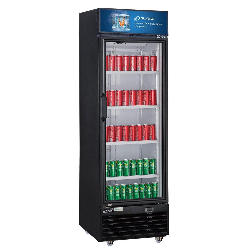 Dukers LG-430 24 3/8-inch Single Glass Swing-Door Merchandiser Refrigerator, 15.2 Cu.Ft.