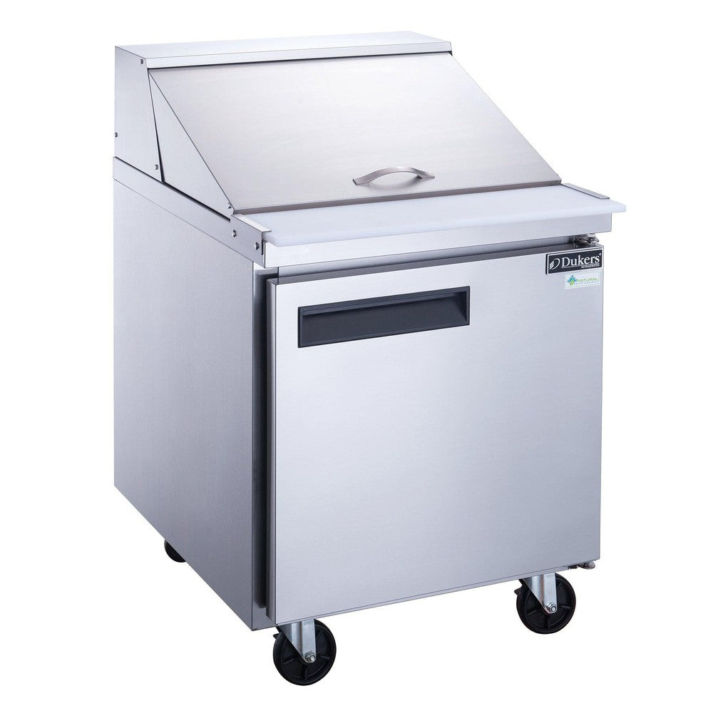 Dukers DSP29-12M-S1 29" Mega Top Sandwich/Salad Prep Table with One Solid Door, 12-Pan, 6.56 Cu.Ft.