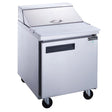 Dukers DSP29-8-S1 29" Sandwich/Salad Prep Table with One Solid Door, 8-Pan, 6.56 Cu.Ft.