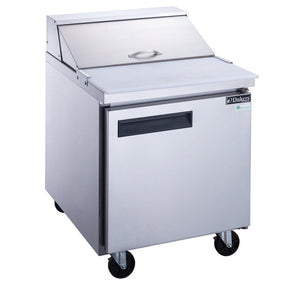 Dukers DSP29-8-S1 29" Sandwich/Salad Prep Table with One Solid Door, 8-Pan, 6.56 Cu.Ft.