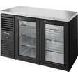 True TBR52-RISZ1-L-B-GG-1 52 inch black glass swing door back bar refrigerator