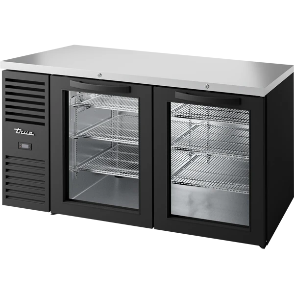 True TBR60-RISZ1-L-B-GG-1 60" 2 Glass Door Back Bar Refrigerator