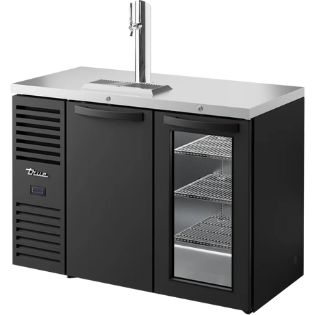 True TDR48-RISZ1-L-B-SG-1 48" 2 Door Solid & Glass Black Direct Draw Beer Dispenser