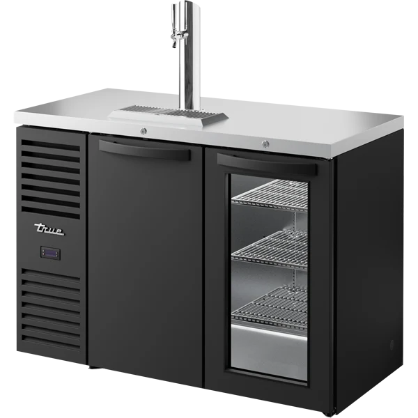True TDR48-RISZ1-L-B-SG-1 48" 2 Door Solid & Glass Black Direct Draw Beer Dispenser
