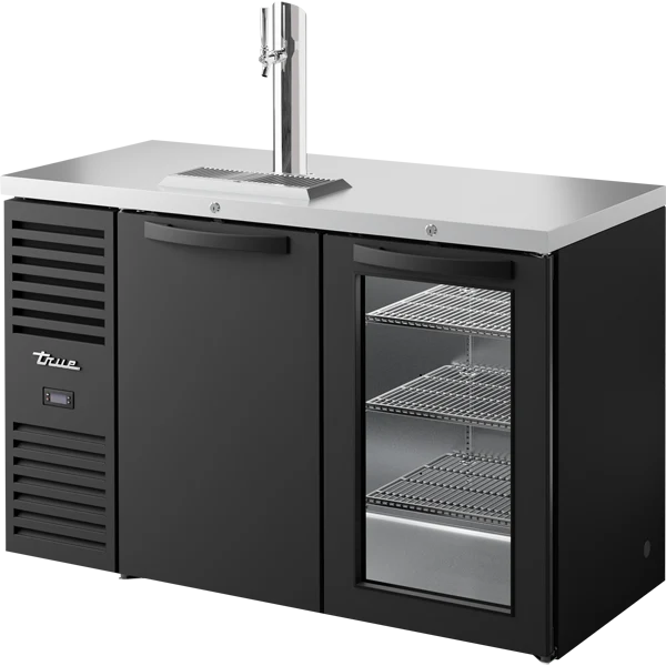 True TDR52-RISZ1-L-B-SG-1 52" 2 Door Solid & Glass Black Direct Draw Beer Dispenser