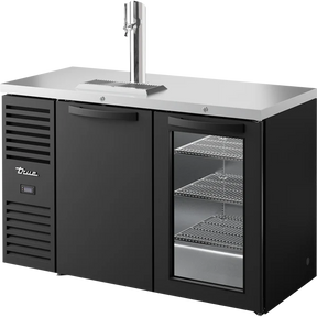 True TDR52-RISZ1-L-B-SG-1 52" 2 Door Solid & Glass Black Direct Draw Beer Dispenser