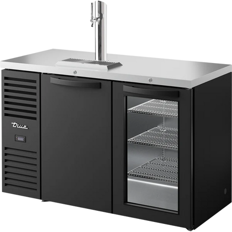 True TDR52-RISZ1-L-B-SG-1 52" 2 Door Solid & Glass Black Direct Draw Beer Dispenser