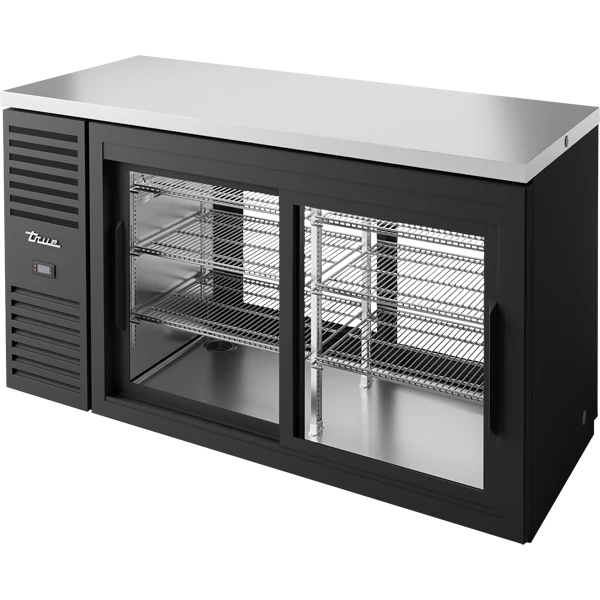 True TBR60-PTSZ1-L-B-11-11-1 60 inch pass-thru glass slide door back bar refrigerator