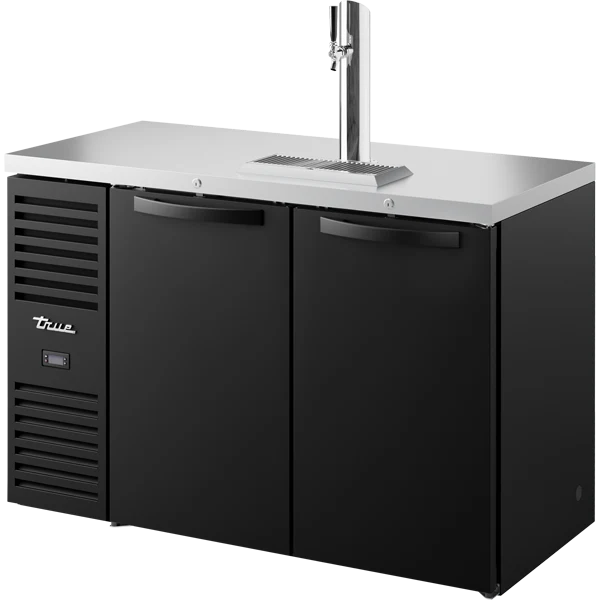 True TDR52-RISZ1-L-B-SS-1 52" 2 Solid Door Black Direct Draw Beer Dispenser