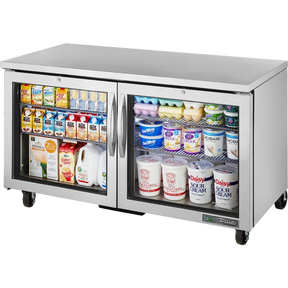 True TUC-60G-HC 60 3/8 inch Undercounter Refrigerator with Glass Doors